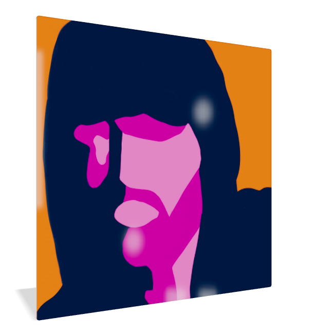 Hoodie In Navy On Orange