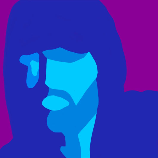 Hoodie in Blue on Purple